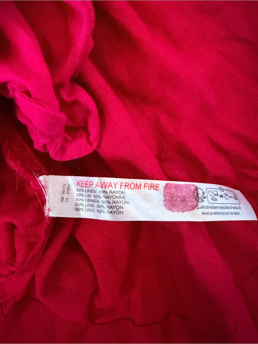 Red Free People Perri Linen Drop Waist Mini Dress - Picture 6 of 7